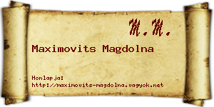 Maximovits Magdolna névjegykártya